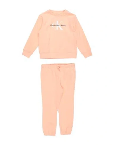 Calvin Klein Jeans Est.1978 Babies' Calvin Klein Jeans Toddler Girl Tracksuit Salmon Pink Size 3 Cotton, Elastane In Brown