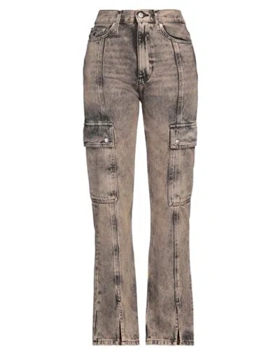 Calvin Klein Jeans Est.1978 Calvin Klein Jeans Woman Jeans Beige Size 27w-30l Cotton In Brown