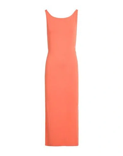 Calvin Klein Jeans Est.1978 Calvin Klein Jeans Woman Midi Dress Orange Size L Modal, Polyester, Elastane