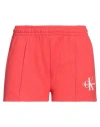 Calvin Klein Jeans Est.1978 Calvin Klein Jeans Woman Shorts & Bermuda Shorts Tomato Red Size Xl Cotton In Tomato Red