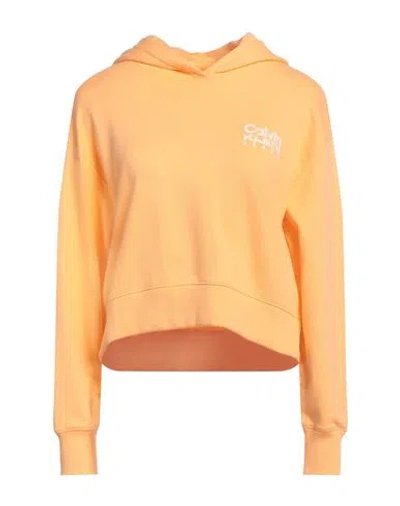Calvin Klein Jeans Est.1978 Calvin Klein Jeans Woman Sweatshirt Apricot Size Xl Cotton In Yellow