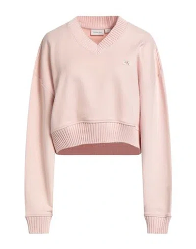 Calvin Klein Jeans Est.1978 Calvin Klein Jeans Woman Sweatshirt Pink Size M Cotton, Elastane