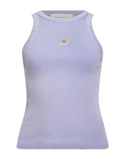 Calvin Klein Jeans Est.1978 Calvin Klein Jeans Woman Tank Top Lilac Size Xs Cotton, Elastane In Purple