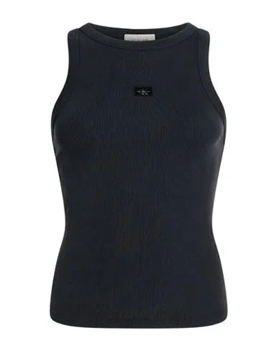Calvin Klein Jeans Est.1978 Calvin Klein Jeans Woman Tank Top Navy Size Xs Cotton, Elastane In Blue