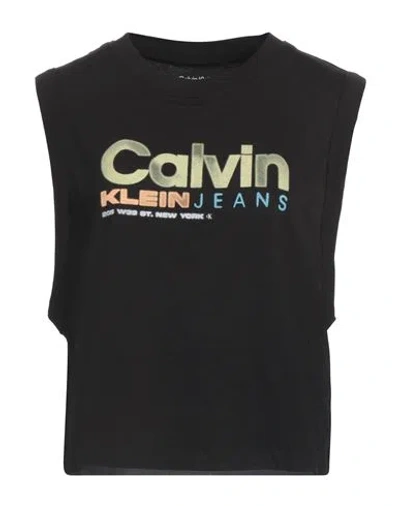 Calvin Klein Jeans Est.1978 Calvin Klein Jeans Woman Top Black Size Xl Cotton