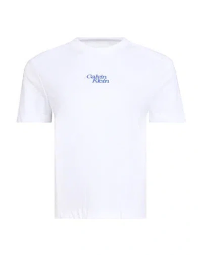 Calvin Klein Jeans Est.1978 Calvin Klein Jeans Woman T-shirt White Size Xs Cotton In Metallic