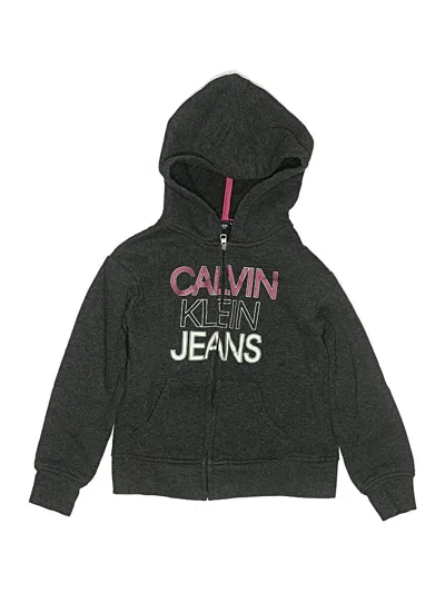 Pre-owned Calvin Klein Jeans Est.1978 Kids' Calvin Klein Jeans Zip Up Hoodie In Gray
