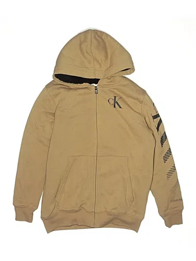 Pre-owned Calvin Klein Jeans Est.1978 Kids' Calvin Klein Jeans Zip Up Hoodie In Tan