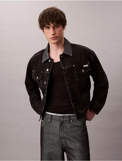 Calvin Klein Jeans Est.1978 Calvin Klein Men's 80s Icon Trucker Jacket In Black