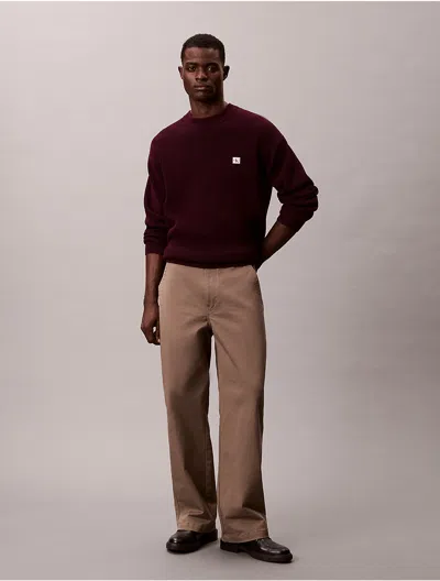 Calvin Klein Jeans Est.1978 Calvin Klein Men's 90s Baggy Chino Pants In Burgundy