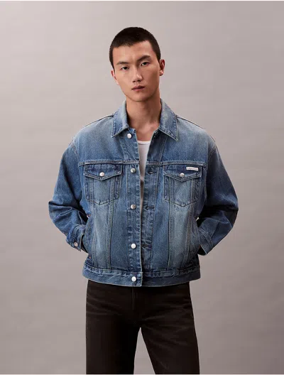 Calvin Klein Jeans Est.1978 Calvin Klein Men's 90s Denim Trucker Jacket In Blue