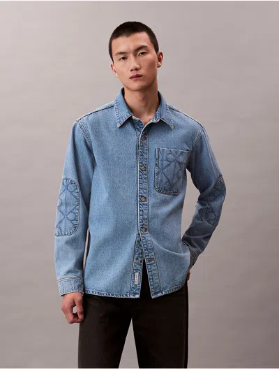 Calvin Klein Jeans Est.1978 Calvin Klein Men's 90s Emblem Denim Overshirt In Blue