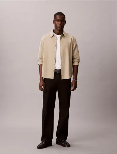 Calvin Klein Jeans Est.1978 Calvin Klein Men's 90s Straight Cotton Stretch Cargo Pants In Black