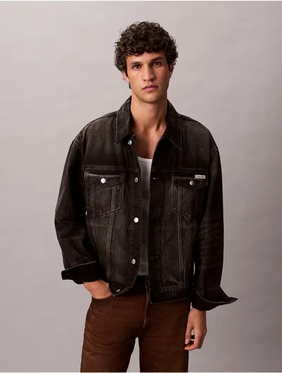 Calvin Klein Jeans Est.1978 Calvin Klein Men's 90s Trucker Jacket In Black