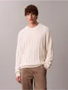 Calvin Klein Jeans Est.1978 Calvin Klein Men's Allover Emblem Logo Ribbed Sweater In Neutral