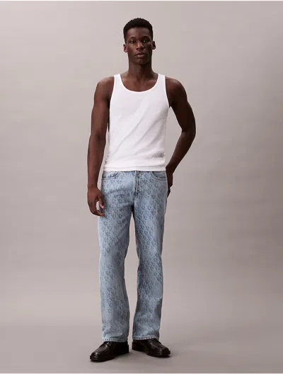 Calvin Klein Jeans Est.1978 Calvin Klein Men's Allover Logo 90s Straight Jeans In Multi