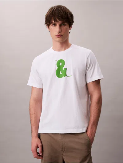 Calvin Klein Jeans Est.1978 Calvin Klein Men's And Graphic Relaxed T-shirt In White