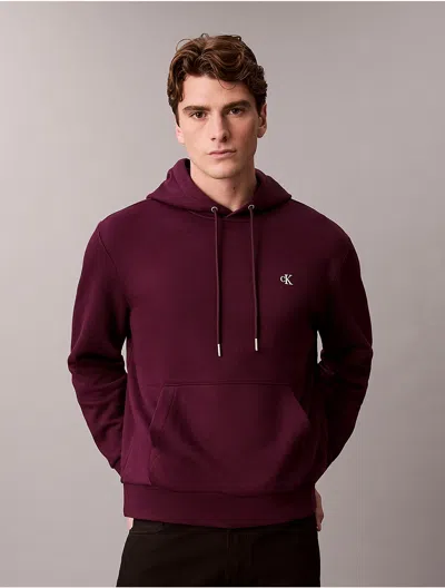 Calvin Klein Jeans Est.1978 Calvin Klein Men's Archive Logo Fleece Hoodie In Burgundy