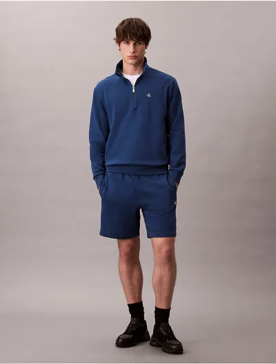 Calvin Klein Jeans Est.1978 Calvin Klein Men's Archive Logo Fleece Shorts In Blue