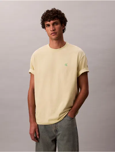 Calvin Klein Jeans Est.1978 Calvin Klein Men's Archive Logo Relaxed Crewneck T-shirt In Yellow