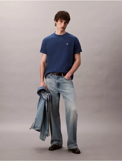 Calvin Klein Jeans Est.1978 Calvin Klein Men's Archive Logo Relaxed Crewneck T-shirt In Blue