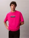 Calvin Klein Jeans Est.1978 Calvin Klein Men's Block Logo Graphic Relaxed T-shirt In Pink