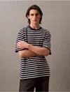 Calvin Klein Jeans Est.1978 Calvin Klein Men's Bold Stripe Jersey Relaxed Tee In Black