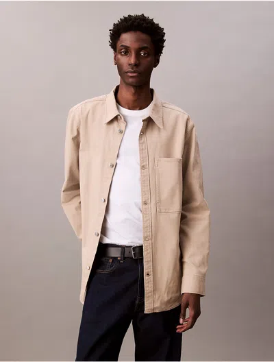 Calvin Klein Jeans Est.1978 Calvin Klein Men's Canvas Relaxed Shirt Jacket In Neutral