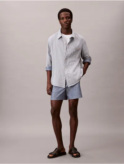Calvin Klein Jeans Est.1978 Calvin Klein Men's Chambray Pull-on Shorts In Blue