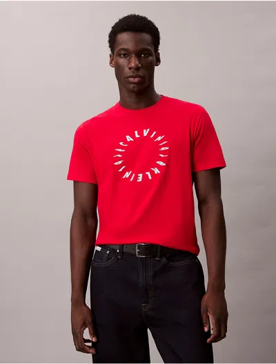 Calvin Klein Jeans Est.1978 Calvin Klein Men's Circle Logo Graphic Classic T-shirt In Red