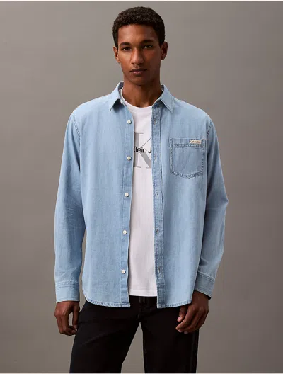 Calvin Klein Jeans Est.1978 Calvin Klein Men's Classic Denim Button-down Shirt In Blue