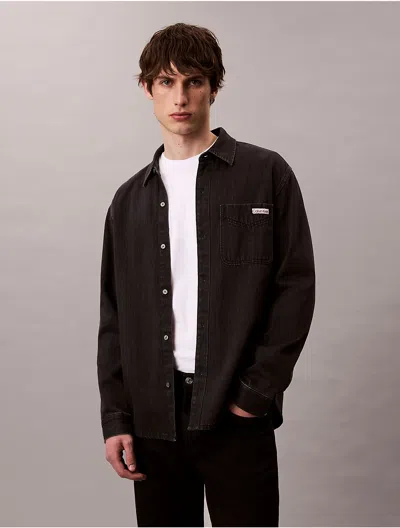 Calvin Klein Jeans Est.1978 Calvin Klein Men's Classic Denim Button-down Shirt In Black