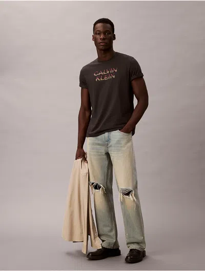 Calvin Klein Jeans Est.1978 Calvin Klein Men's Combined Logo Graphic Classic T-shirt In Black