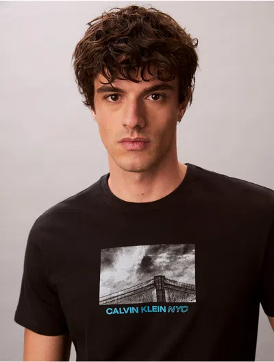 Calvin Klein Jeans Est.1978 Calvin Klein Men's Contrast Cityscape Graphic Classic T-shirt In Black