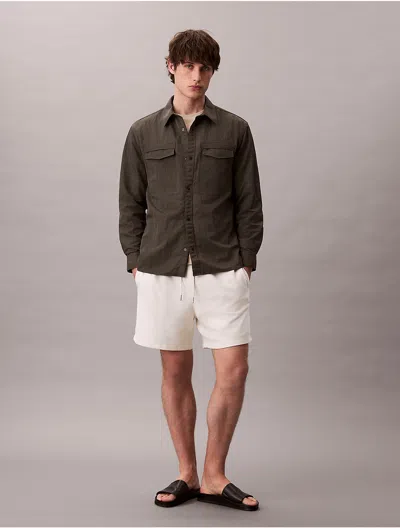 Calvin Klein Jeans Est.1978 Calvin Klein Men's Cotton Blend Boucle Pull-on Shorts In White