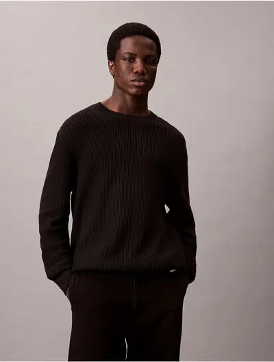 Calvin Klein Jeans Est.1978 Calvin Klein Men's Cotton Mesh Relaxed Sweater In Black