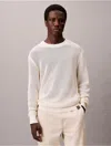 Calvin Klein Jeans Est.1978 Calvin Klein Men's Cotton Mesh Relaxed Sweater In White