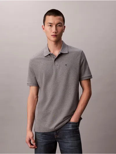 Calvin Klein Jeans Est.1978 Calvin Klein Men's Cotton Pique Classic Polo Shirt In Gray
