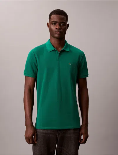 Calvin Klein Jeans Est.1978 Calvin Klein Men's Cotton Pique Classic Polo Shirt In Green