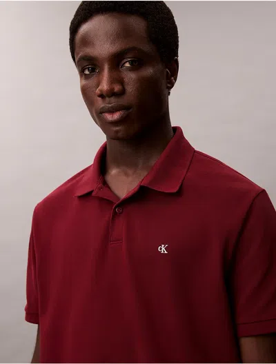 Calvin Klein Jeans Est.1978 Calvin Klein Men's Cotton Pique Classic Polo Shirt In Red