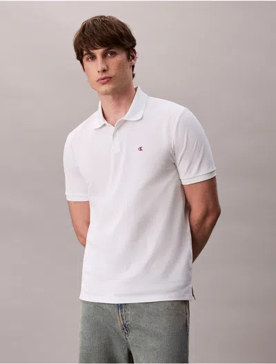 Calvin Klein Jeans Est.1978 Calvin Klein Men's Cotton Pique Classic Polo Shirt In White