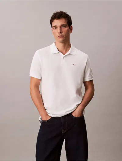 Calvin Klein Jeans Est.1978 Calvin Klein Men's Cotton Pique Classic Polo Shirt In White