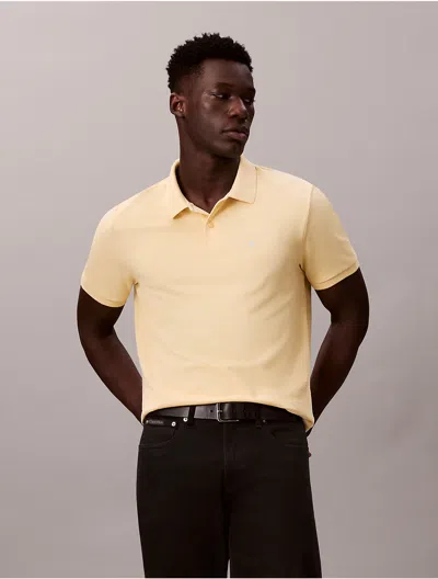 Calvin Klein Jeans Est.1978 Calvin Klein Men's Cotton Pique Classic Polo Shirt In Yellow