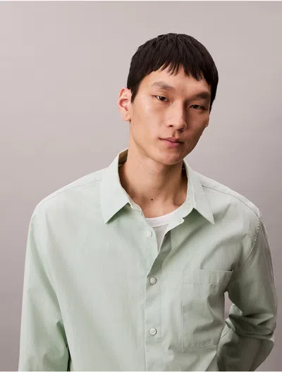 Calvin Klein Jeans Est.1978 Calvin Klein Men's Cotton Poplin Relaxed Button-down Shirt In Gray