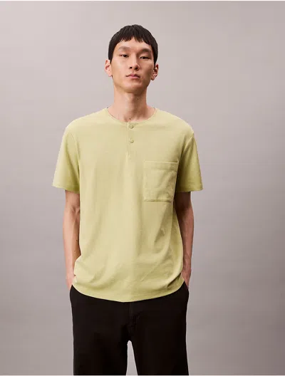 Calvin Klein Jeans Est.1978 Calvin Klein Men's Cotton Relaxed Henley T-shirt In Green