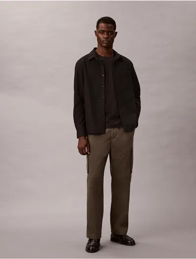 Calvin Klein Jeans Est.1978 Calvin Klein Men's Cotton Stretch Straight Fit Cargo Pants In Black