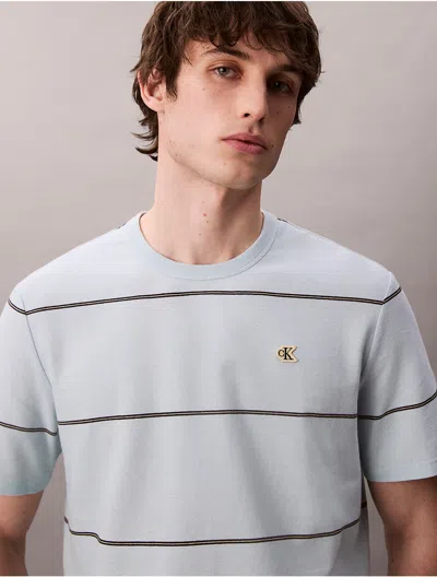 Calvin Klein Jeans Est.1978 Calvin Klein Men's Cotton Stripe Relaxed T-shirt In Gray