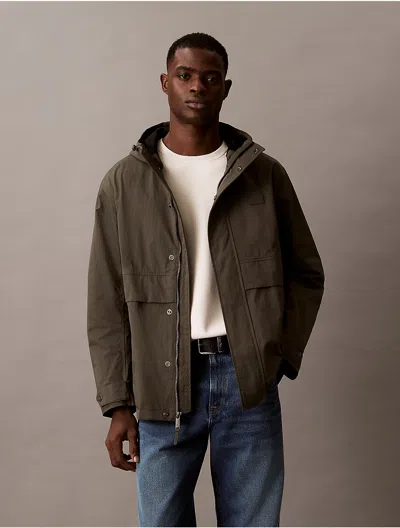 Calvin Klein Jeans Est.1978 Calvin Klein Men's Crinkle Nylon Hooded Windbreaker Jacket