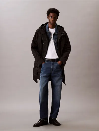 Calvin Klein Jeans Est.1978 Calvin Klein Men's Crinkle Nylon Long Parka In Black