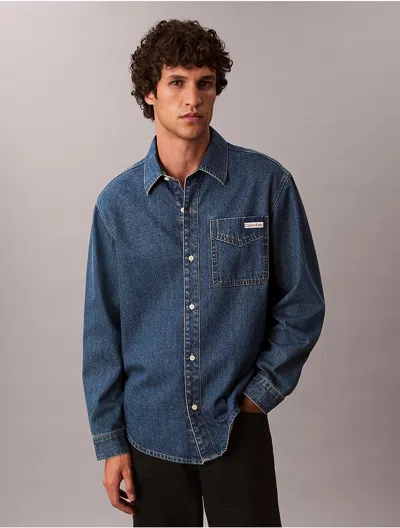 Calvin Klein Jeans Est.1978 Calvin Klein Men's Denim Classic Button-down Shirt In Blue